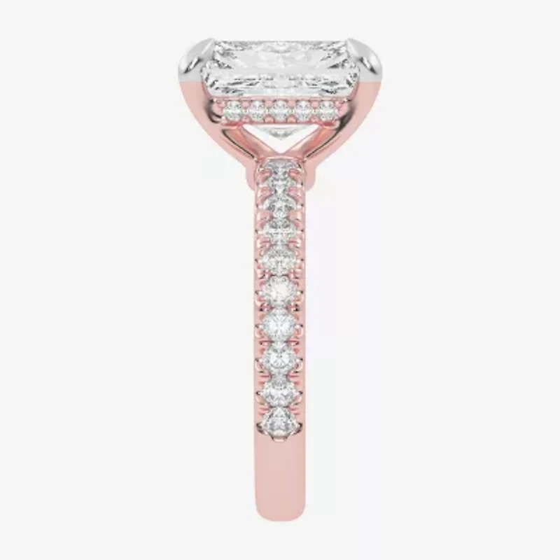 (G-H / Vs2-Si1) Womens 5 1/2 CT. T.W. Lab Grown White Diamond 14K Gold Side Stone Engagement Ring