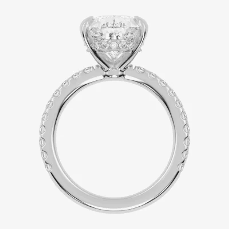 G-H / Vs2-Si1) Womens 1/ CT. T.W. Lab Grown White Diamond 14K Gold Pear Side Stone Engagement Ring