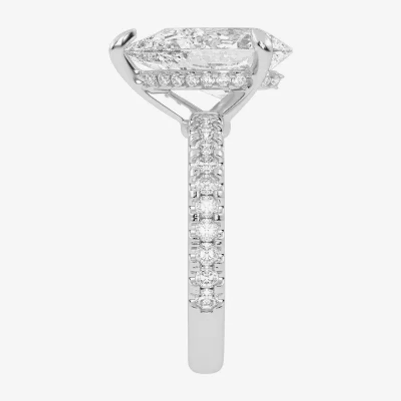 G-H / Vs2-Si1) Womens 1/ CT. T.W. Lab Grown White Diamond 14K Gold Pear Side Stone Engagement Ring