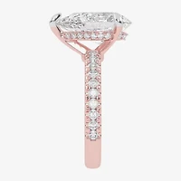 G-H / Vs2-Si1) Womens 1/ CT. T.W. Lab Grown White Diamond 14K Gold Pear Side Stone Engagement Ring