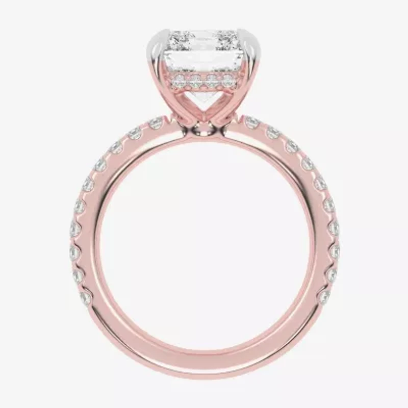 (G-H / Vs2-Si1) Womens 3 1/2 CT. T.W Lab Grown White Diamond 14K Gold Side Stone Engagement Ring