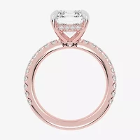(G-H / Vs2-Si1) Womens 3 1/2 CT. T.W Lab Grown White Diamond 14K Gold Side Stone Engagement Ring