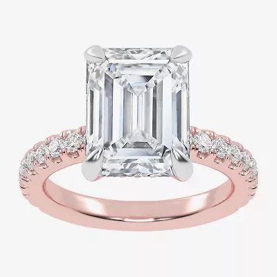 (G-H / Vs2-Si1) Womens 3 1/2 CT. T.W Lab Grown White Diamond 14K Gold Side Stone Engagement Ring