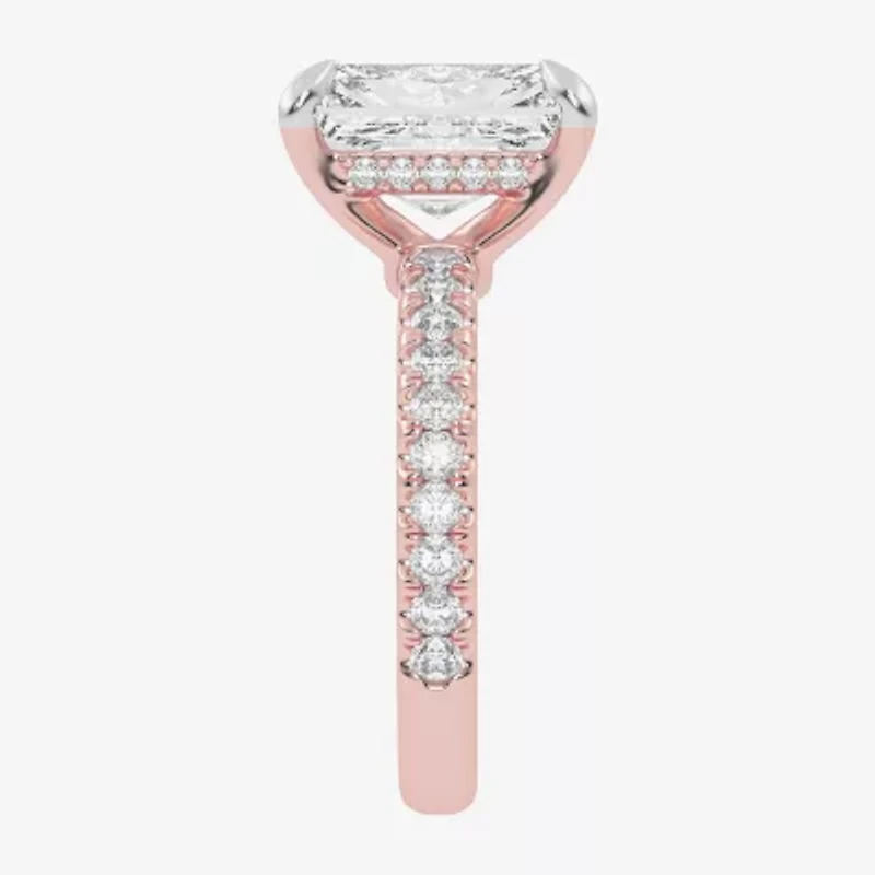 (G-H / Vs2-Si1) Womens 3 1/2 CT. T.W Lab Grown White Diamond 14K Gold Side Stone Engagement Ring
