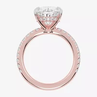 (G-H / Vs2-Si1) Womens 3 1/2 CT. T.W Lab Grown White Diamond 14K Gold Side Stone Engagement Ring