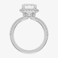 G-H / Vs2-Si1) Womens 3 1/2 CT. T.W Lab Grown White Diamond 14K Gold Side Stone Halo Engagement Ring