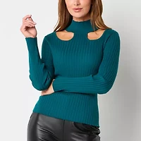 Bold Elements Womens Cut Outs Long Sleeve Pullover Sweater