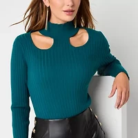 Bold Elements Womens Cut Outs Long Sleeve Pullover Sweater