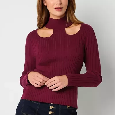 Bold Elements Womens Cut Out Long Sleeve Pullover Sweater