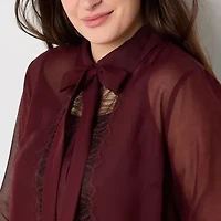 Worthington Womens Long Sleeve Blouse