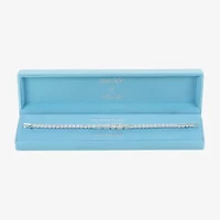 Sparkle Allure Womens Cubic Zirconia Pure Silver Over Brass Rectangular Round Square 7.5 Inch Tennis Bracelet