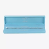 Sparkle Allure Womens Cubic Zirconia Pure Silver Over Brass Marquise 7.5 Inch Tennis Bracelet