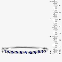 Limited Quantities! Womens Lab Created Blue Ceylon Sapphire Sterling Silver Bangle Bracelet