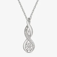 Limited Quantities! Womens Lab Created White Sapphire Sterling Silver 18 Inch Pendant Necklace