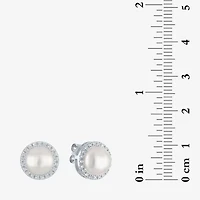 White Cultured Freshwater Pearl Sterling Silver Stud Earrings