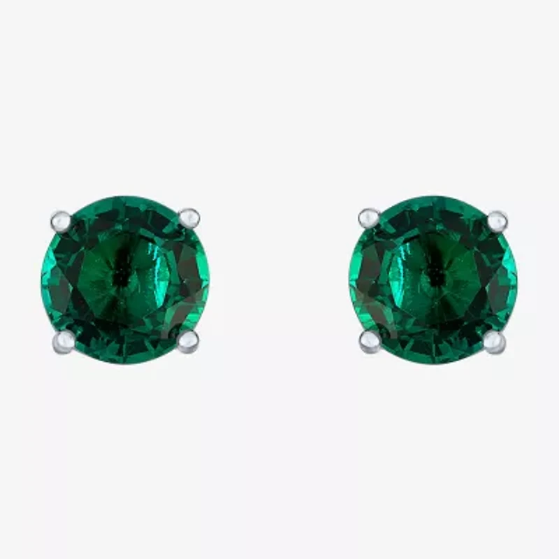 Gemstone Sterling Silver 7mm Stud Earrings