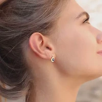 Womens Lab Created Blue Sapphire 14K Gold Over Silver Drop Earrings