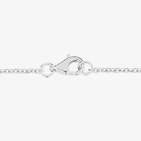 Womens Lab Created Sapphire Sterling Silver Inch Pendant Necklace