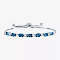 Gemstone Sterling Silver Bolo Bracelet