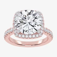 G-H / Vs2-Si1) Womens 3 1/2 CT. T.W Lab Grown White Diamond 14K Gold Side Stone Halo Engagement Ring