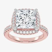 G-H / Vs2-Si1) Womens 3 1/2 CT. T.W Lab Grown White Diamond 14K Gold Side Stone Halo Engagement Ring