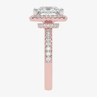 G-H / Vs2-Si1) Womens 3 1/2 CT. T.W Lab Grown White Diamond 14K Gold Side Stone Halo Engagement Ring