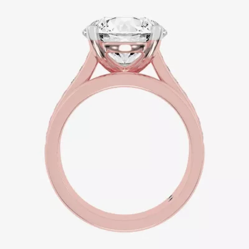 (G-H / Vs2-Si1) Womens 4 CT. T.W. Lab Grown White Diamond 14K Gold Round Side Stone Bridal Set