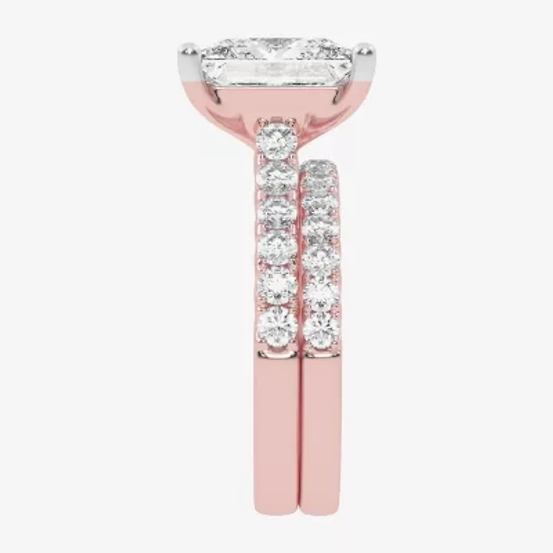 G-H / Vs2-Si1) Womens CT. T.W. Lab Grown White Diamond 14K Gold Side Stone Bridal Set