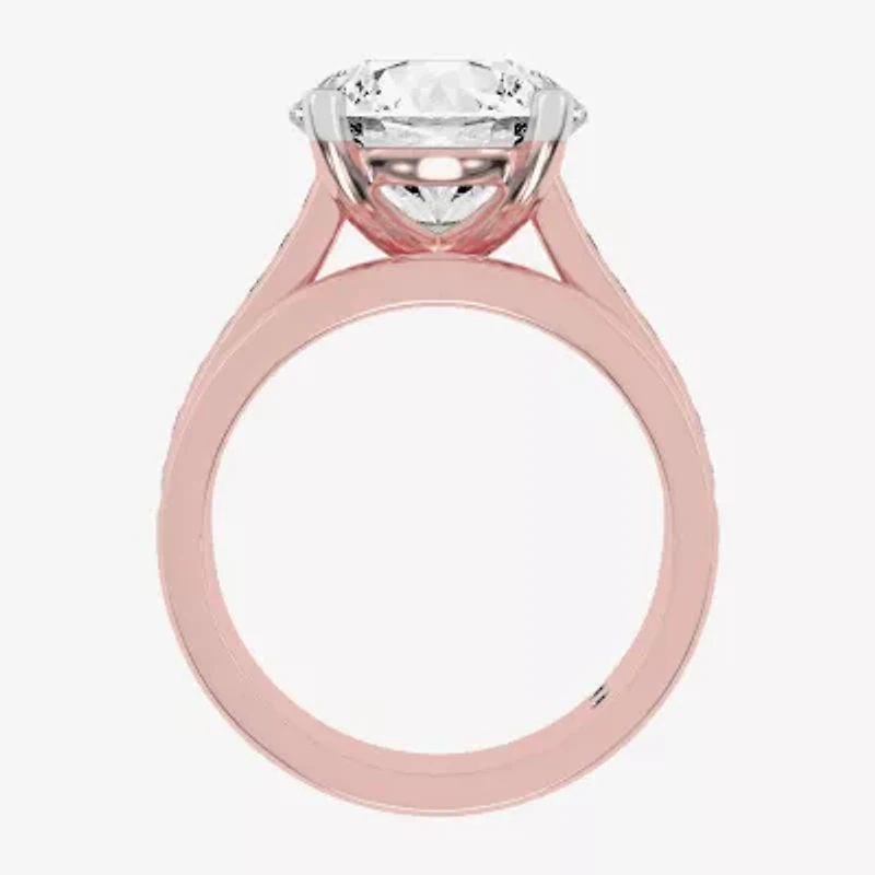 (G-H / Vs2-Si1) Womens 5 CT. T.W. Lab Grown White Diamond 14K Gold Round Side Stone Bridal Set