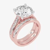 (G-H / Vs2-Si1) Womens 6 CT. T.W. Lab Grown White Diamond 14K Gold Round Side Stone Bridal Set