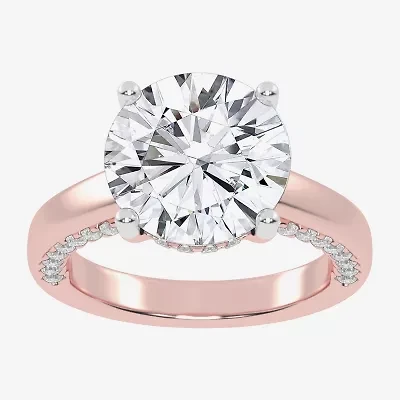 G-H / Vs2-Si1) Womens 3 1/2 CT. T.W Lab Grown White Diamond 14K Rose Gold Solitaire Engagement Ring