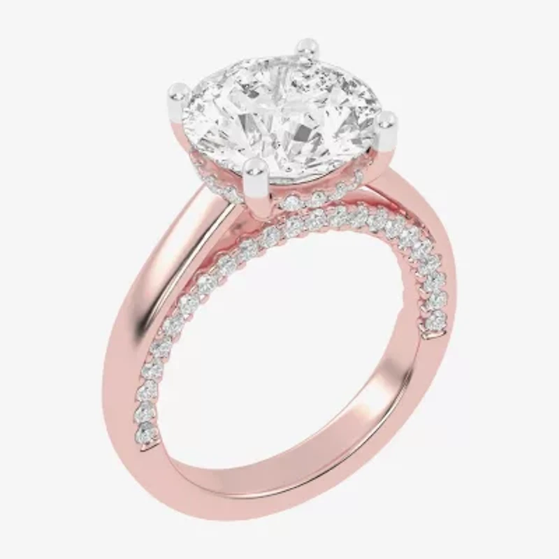 (G-H / Vs2-Si1) Womens 3 1/2 CT. T.W Lab Grown White Diamond 14K Rose Gold Solitaire Engagement Ring
