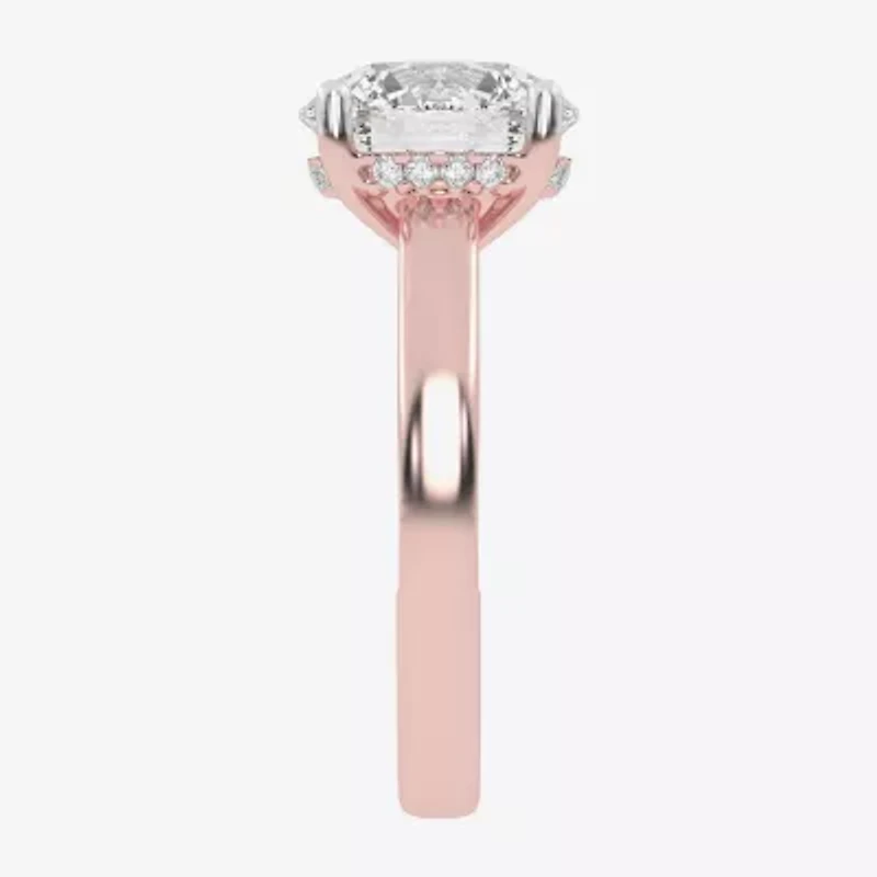 G-H / Vs2-Si1) Womens 3 1/2 CT. T.W Lab Grown White Diamond 14K Rose Gold Solitaire Engagement Ring