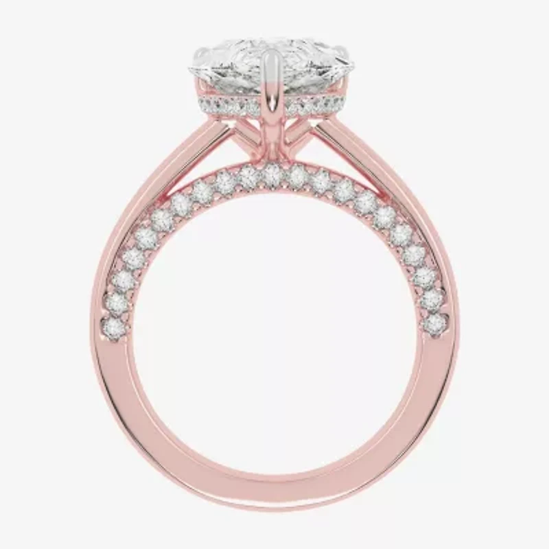 (G-H / Vs2-Si1) Womens 3 1/2 CT. T.W Lab Grown White Diamond 14K Rose Gold Solitaire Engagement Ring