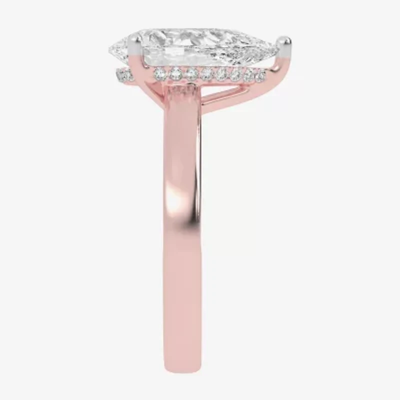 (G-H / Vs2-Si1) Womens 3 1/2 CT. T.W Lab Grown White Diamond 14K Rose Gold Solitaire Engagement Ring