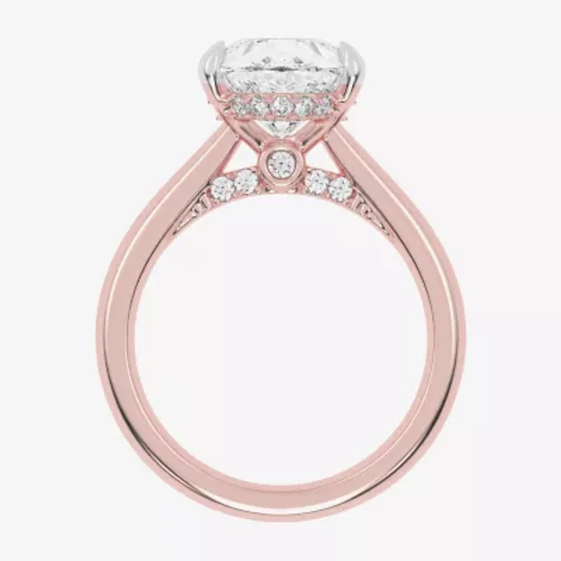 (G-H / Vs2-Si1) Womens 3 1/4 CT. T.W. Lab Grown White Diamond 14K Rose Gold Pear Solitaire Engagement Ring