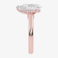 (G-H / Vs2-Si1) Womens 3 1/4 CT. T.W. Lab Grown White Diamond 14K Rose Gold Pear Solitaire Engagement Ring