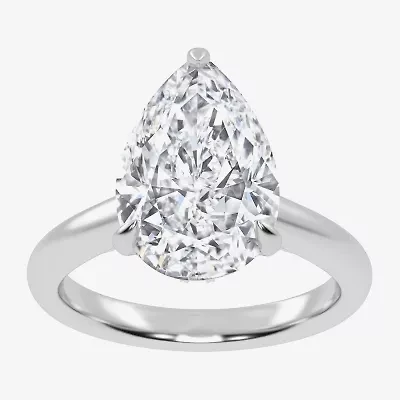 G-H / Vs2-Si1) Womens 1/ CT. T.W. Lab Grown White Diamond 14K Gold Pear Solitaire Engagement Ring