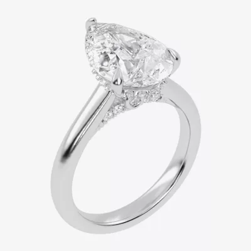 G-H / Vs2-Si1) Womens 1/ CT. T.W. Lab Grown White Diamond 14K Gold Pear Solitaire Engagement Ring
