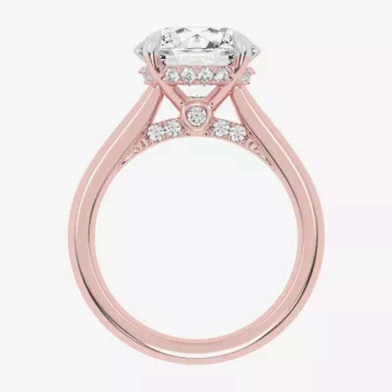 G-H / Vs2-Si1) Womens 1/ CT. T.W. Lab Grown White Diamond 14K Rose Gold Round Solitaire Engagement Ring