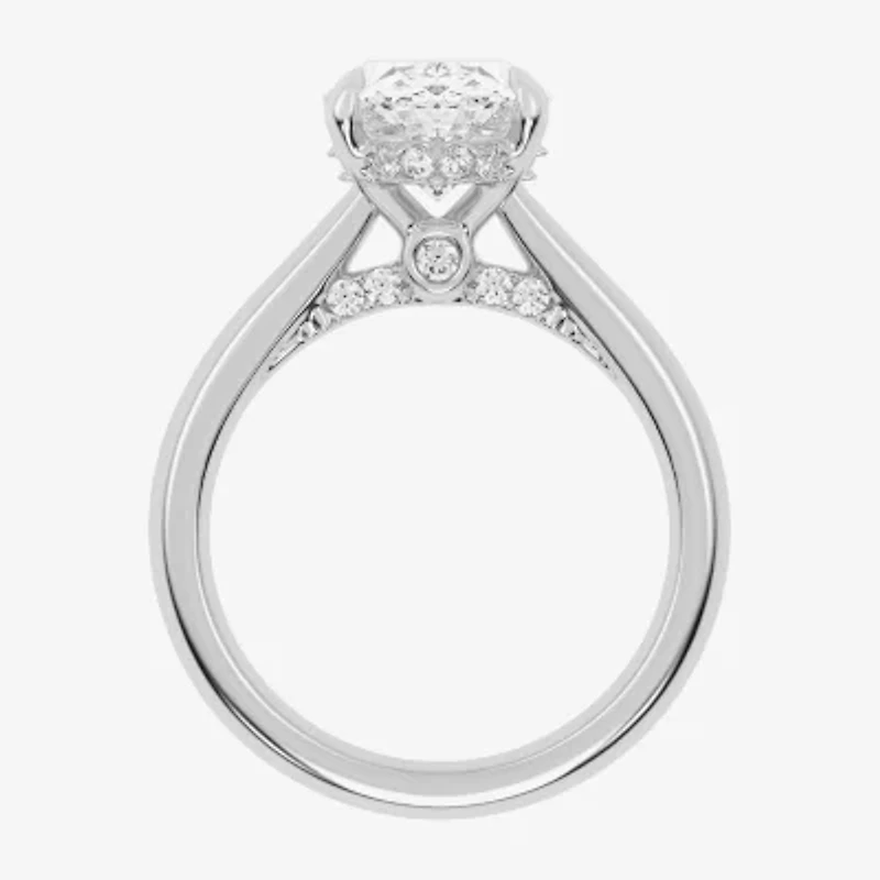 G-H / Vs2-Si1) Womens 1/ CT. T.W. Lab Grown White Diamond 14K Gold Oval Solitaire Engagement Ring