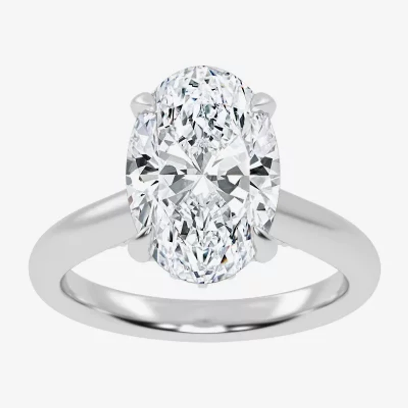 G-H / Vs2-Si1) Womens 1/ CT. T.W. Lab Grown White Diamond 14K Gold Oval Solitaire Engagement Ring