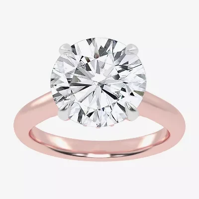 (G-H / Vs2-Si1) Womens 4 1/4 CT. T.W. Lab Grown White Diamond 14K Gold Round Solitaire Engagement Ring