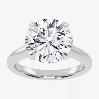 (G-H / Vs2-Si1) Womens 4 1/4 CT. T.W. Lab Grown White Diamond 14K Gold Round Solitaire Engagement Ring