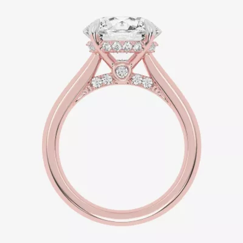 (G-H / Vs2-Si1) Womens 5 1/3 Ct. T.W. Lab Grown White Diamond 14K Rose Gold Round Solitaire Engagement Ring