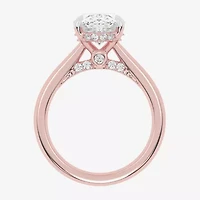 (G-H / Vs2-Si1) Womens 5 1/3 Ct. T.W. Lab Grown White Diamond 14K Rose Gold Oval Solitaire Engagement Ring