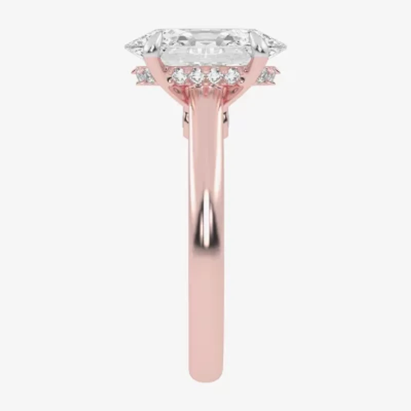 (G-H / Vs2-Si1) Womens 5 1/3 Ct. T.W. Lab Grown White Diamond 14K Rose Gold Oval Solitaire Engagement Ring