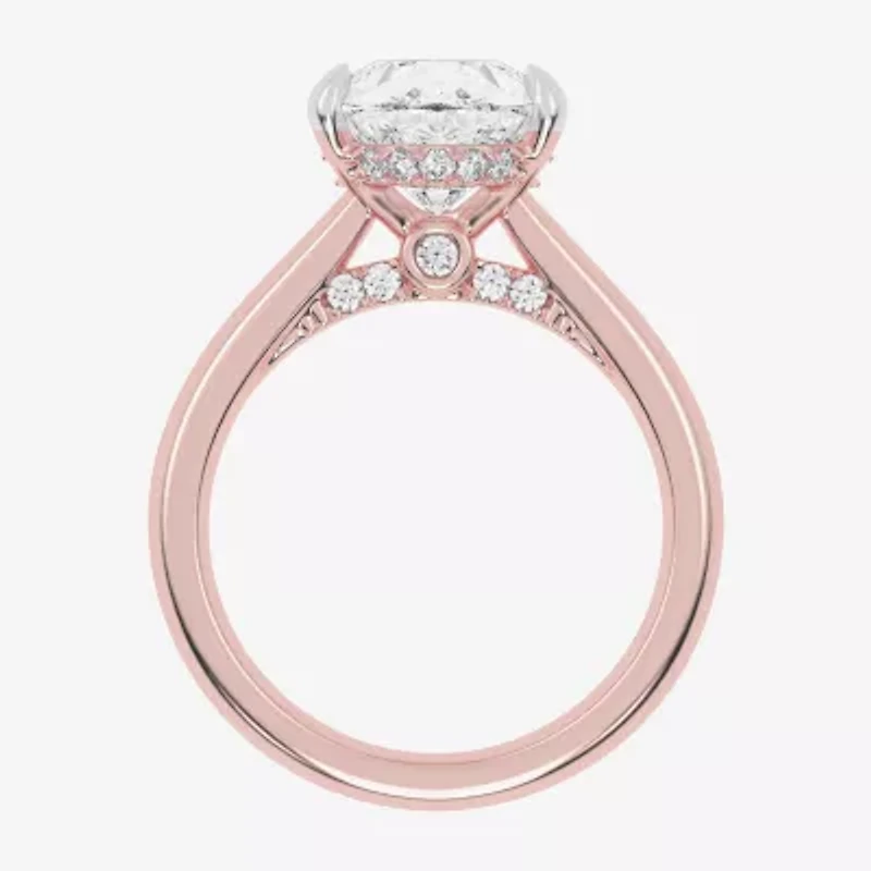 (G-H / Vs2-Si1) Womens 5 1/3 Ct. T.W. Lab Grown White Diamond 14K Rose Gold Pear Solitaire Engagement Ring