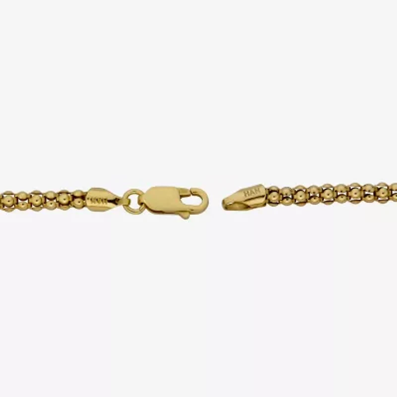 Made in Italy Womens 14K Gold Over Silver 7.5 Inch Solid Chain Bracelet