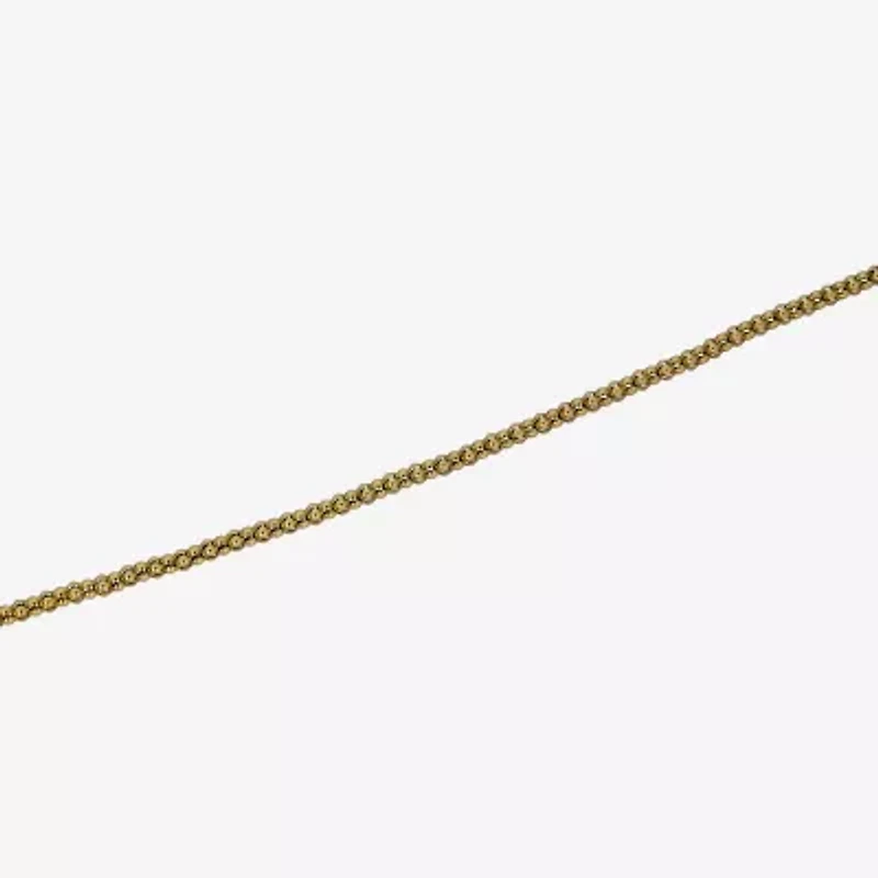 Made in Italy Womens 14K Gold Over Silver 7.5 Inch Solid Chain Bracelet